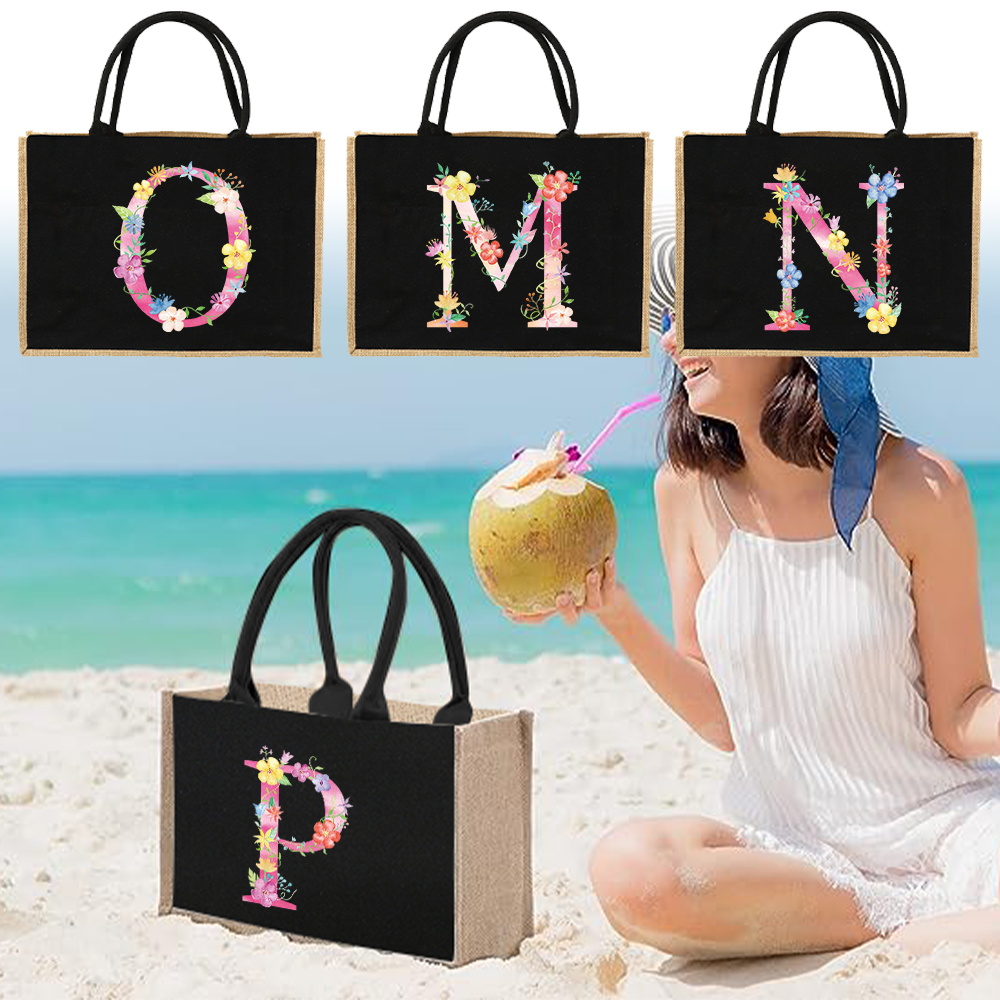 Women Bags Jute - กระเป๋าผ้าปอกระเจา กระเป๋าถือ กระเป๋าสะพายไหล่ กระเป๋าผ้าลินิน กระเป๋าผ้าปอกระเจาเลียนแบบ กระเป๋าผ้าลินิน