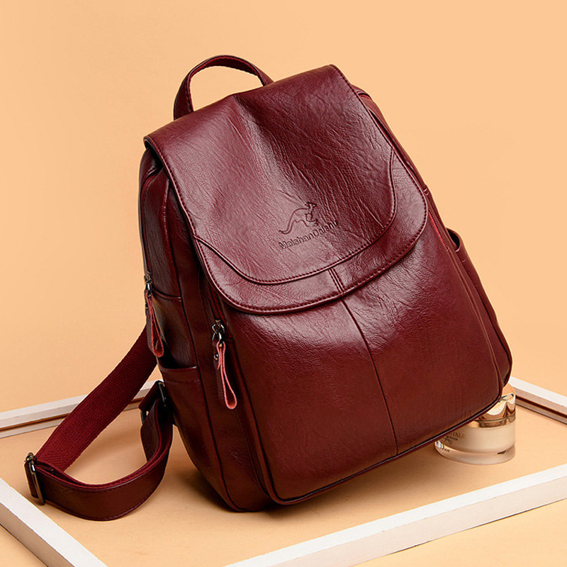 Women'S Vegan Bags - 9 สีผู้หญิงหนังนุ่มกระเป๋าเป้สะพายหลัง Vintage หญิงไหล่กระเป๋า Sac a