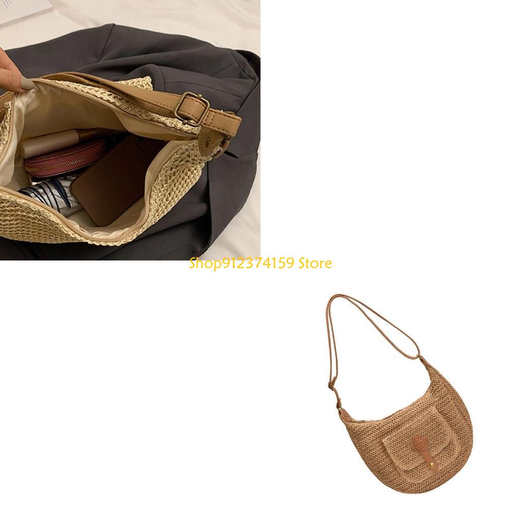 Women Bags Handmade - G5AEผู้หญิงฟางกระเป๋าชายหาดCrossbodyกระเป๋าทอHandmadeกระเป๋าสะพายกระเป๋าทุกวัน