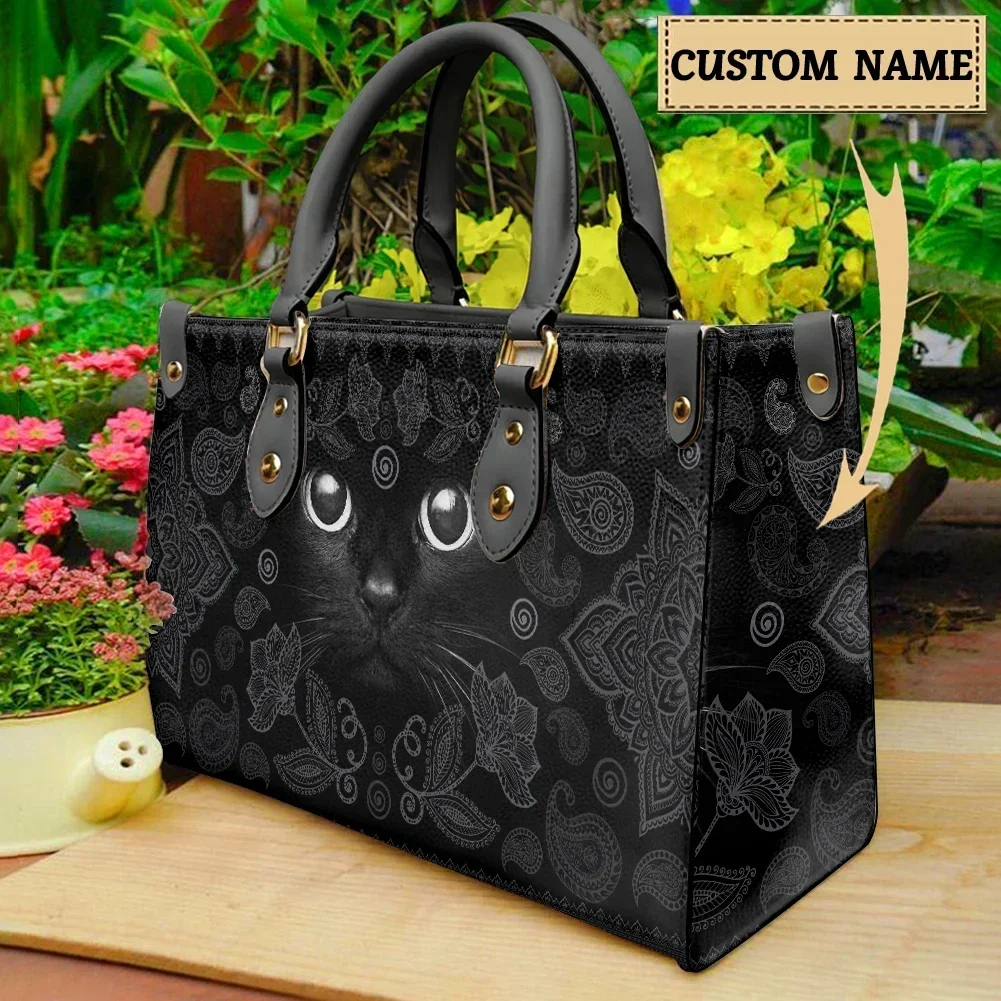 Women Bags Premium Brands - กระเป๋าถือแม่เหล็กแมวสีดำสำหรับผู้หญิง ดีไซน์หรูหราพรีเมียม กระเป๋าสะพายข้างแบรนด์ดังสำหรับผู้หญิง