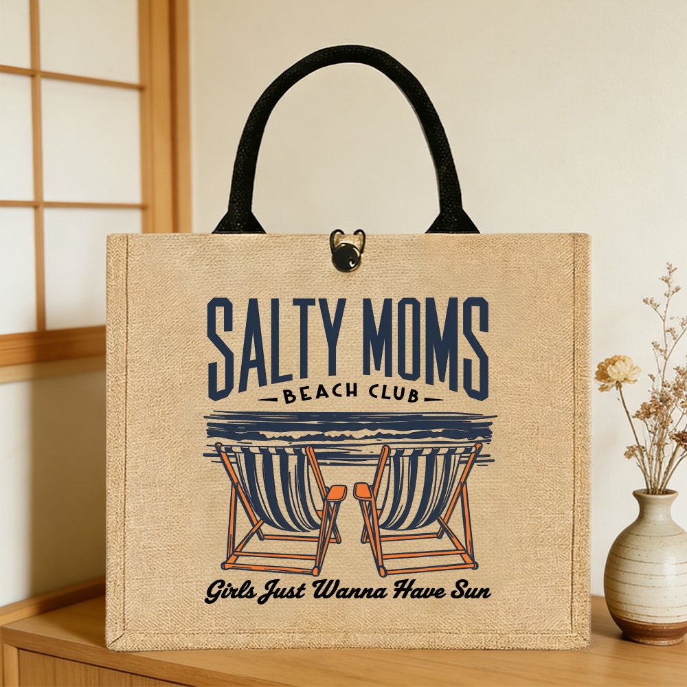Women Bags Jute - กระเป๋าผ้าปอกระเจา 1 ชิ้นสำหรับผู้หญิง, กระเป๋าถือสำหรับวันแม่, กระเป๋าโท้ททันสมัยและทนทานสำหรับปิกนิกกลางแจ้ง, การเดินทาง,