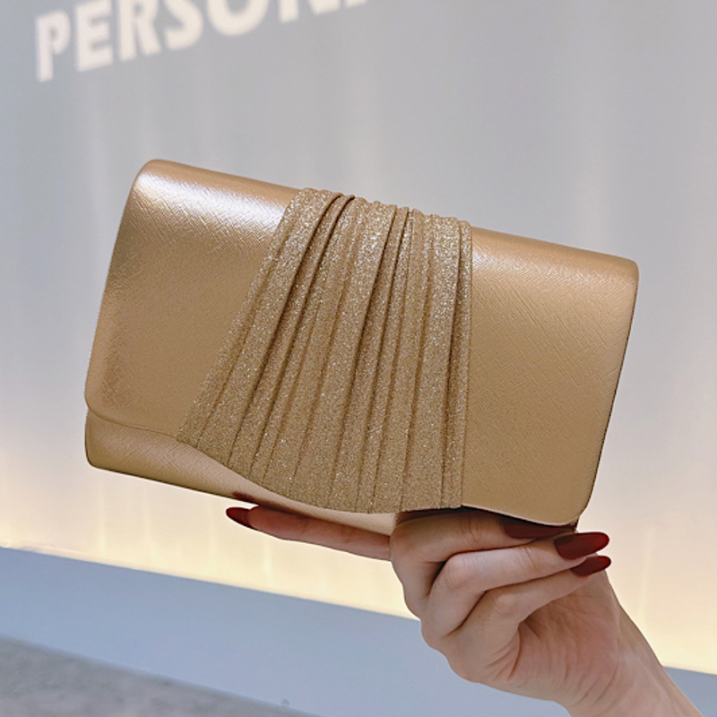 Women Bags Golden - Golden กระเป๋าคลัทช์เย็นขนาดเล็กสําหรับผู้หญิง,อินเทรนด์ Prom Party กระเป๋า,โซ่โลหะไหล่ Crossbody