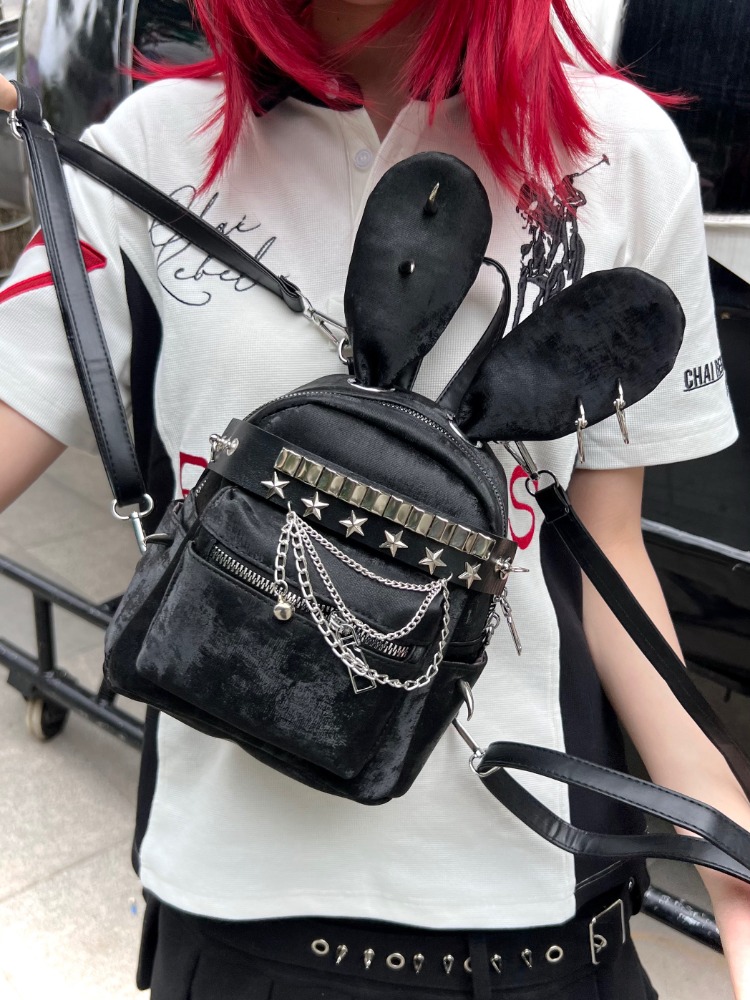 กระเป๋าเป้สะพายหลังสไตล์พังก์ด - Women Bags Handmade บทวิจารณ์และราคา
