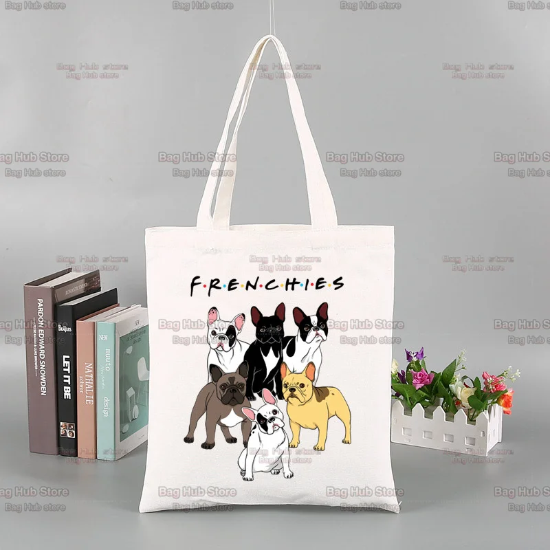 กระเป๋าช้อปปิ้งลายสุนัขเฟรนช์บ - Women Bags Jute บทวิจารณ์และราคา