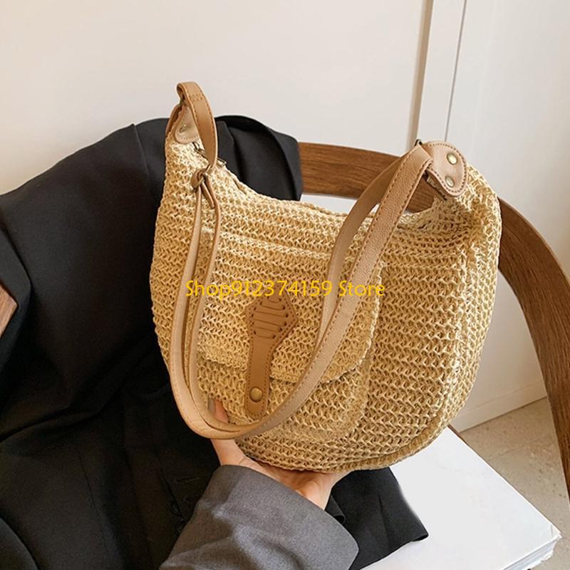 G5AEผู้หญิงฟางกระเป๋าชายหาดCro - Women Bags Handmade บทวิจารณ์และราคา