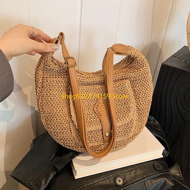 G5AEผู้หญิงฟางกระเป๋าชายหาดCro - Women Bags Handmade บทวิจารณ์และราคา