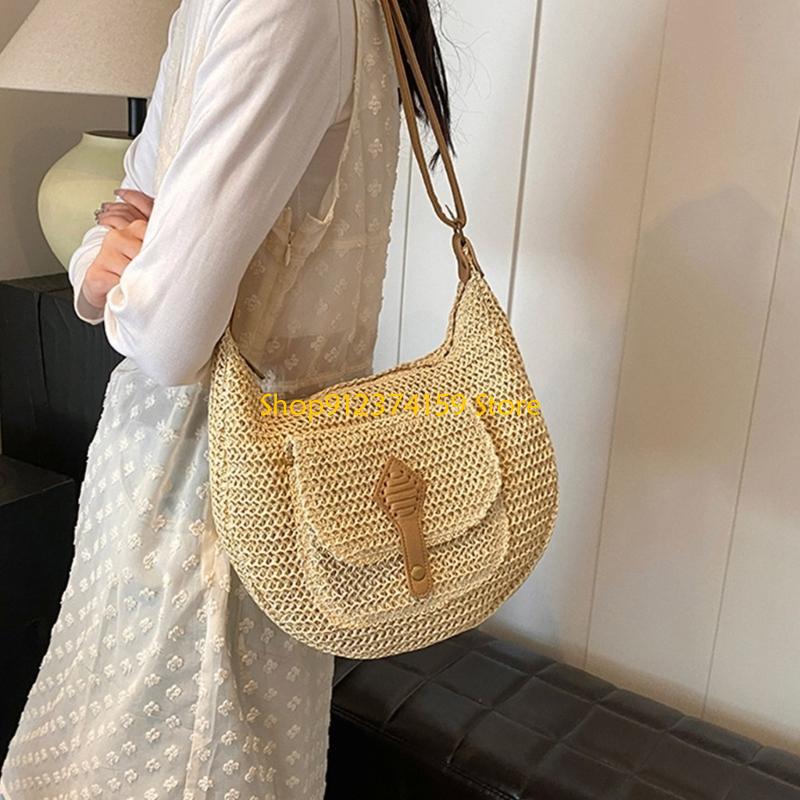 G5AEผู้หญิงฟางกระเป๋าชายหาดCro - Women Bags Handmade บทวิจารณ์และราคา
