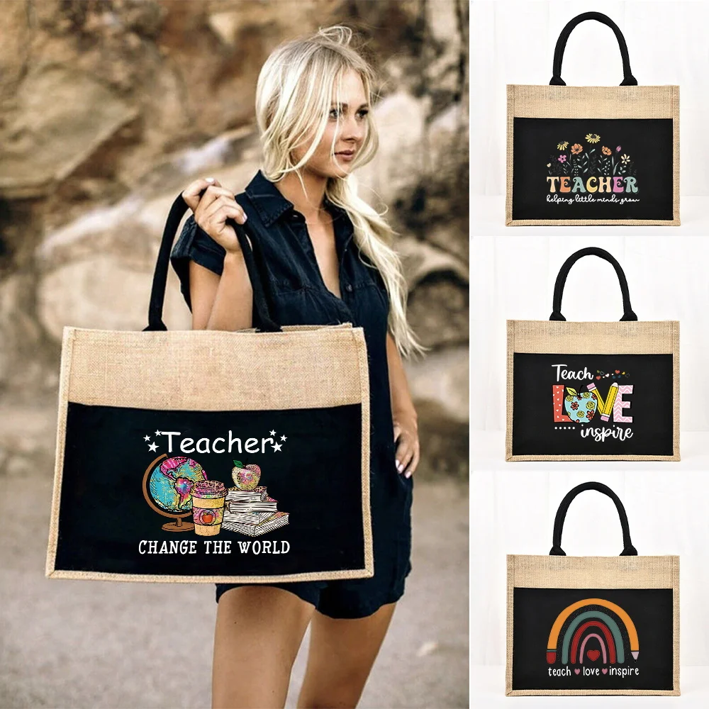 Tote Bag กระเป๋าช้อปปิ้งปอกระเ - Women Bags Jute บทวิจารณ์และราคา