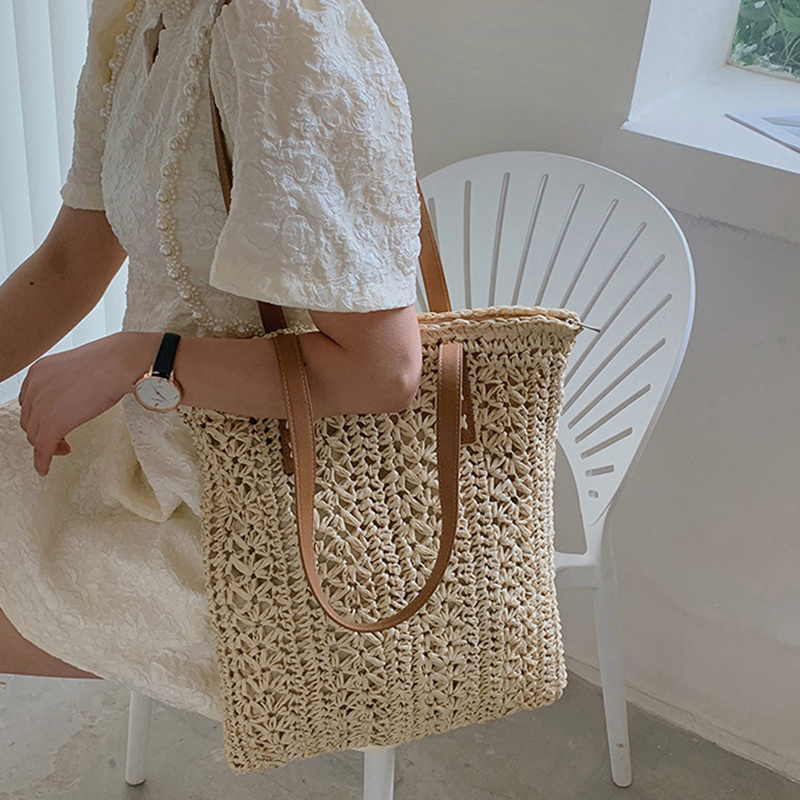 Square Hollow Straw กระเป๋าชาย - Women Bags Handmade บทวิจารณ์และราคา