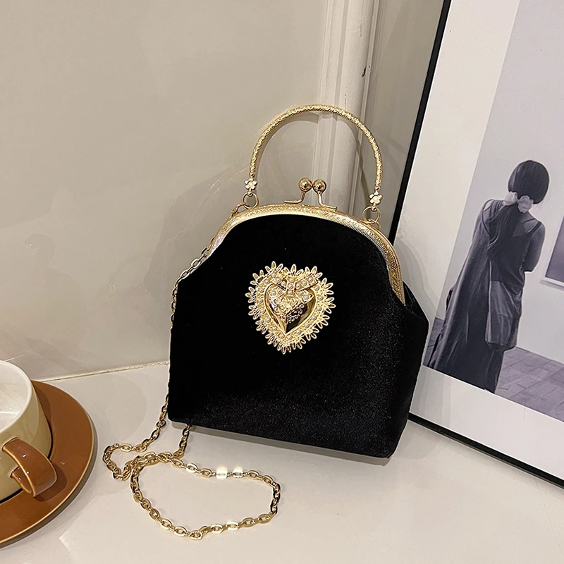 โซ่กํามะหยี่กรอบหัวใจอาหารค่ํา - Women Bags In Sale บทวิจารณ์และราคา