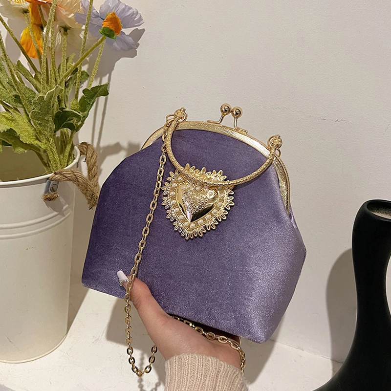 โซ่กํามะหยี่กรอบหัวใจอาหารค่ํา - Women Bags In Sale บทวิจารณ์และราคา