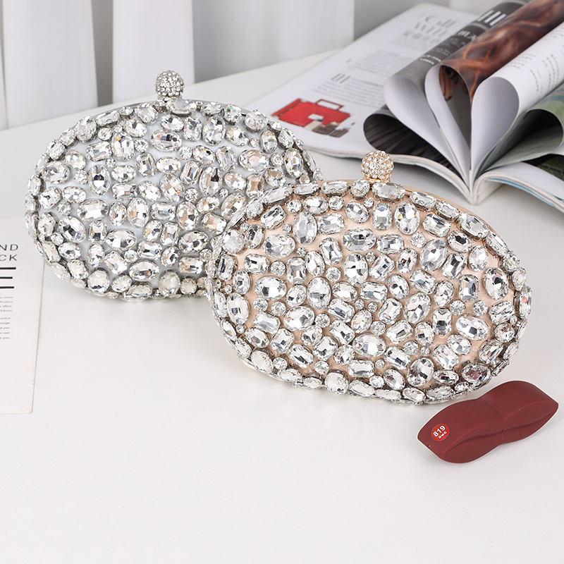 กระเป๋างานราตรีประดับเพชรสีเงิ - Women Bags Golden บทวิจารณ์และราคา