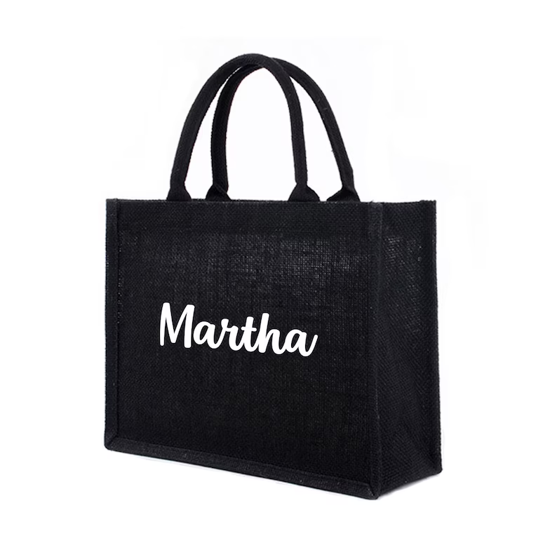 ส่วนบุคคลสีดํา Burlap Tote กระ - Women Bags Jute บทวิจารณ์และราคา