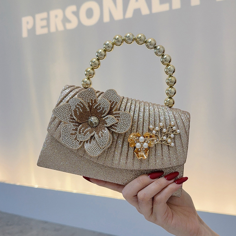 กระเป๋าใส่อาหารค่ำรูปดอกไม้ประ - Women Bags Golden บทวิจารณ์และราคา