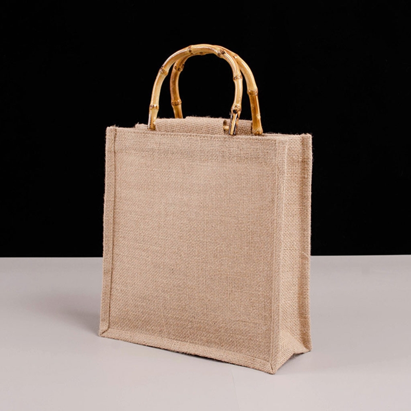 แบบพกพา Burlap กระเป๋าช้อปปิ้ง - Women Bags Jute บทวิจารณ์และราคา