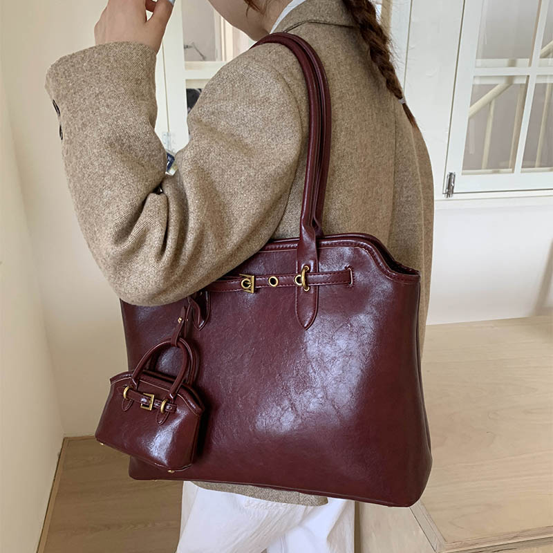 LEFTSIDE Big PU หนังสั้นไหล่กร - Women Bags For Airport บทวิจารณ์และราคา